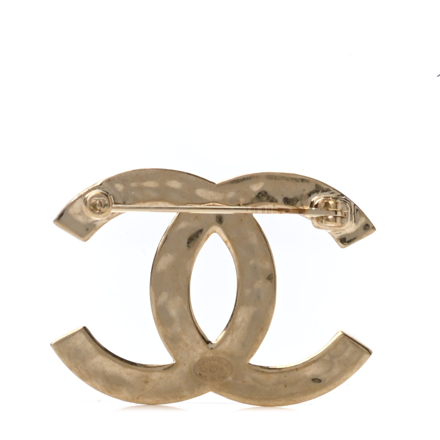 Chanel Metal CC Diamond Quilted Brooch Light Gold 2 of 2