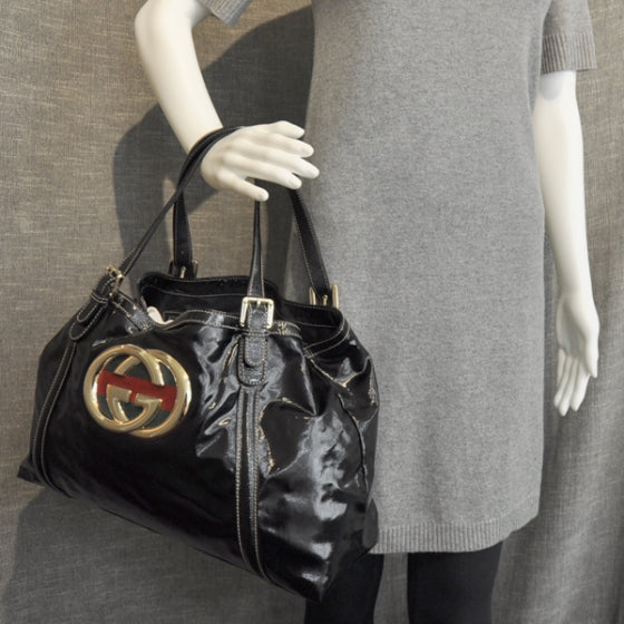 Gucci Dialux Medium Britt Shoulder Bag Black 3 of 9