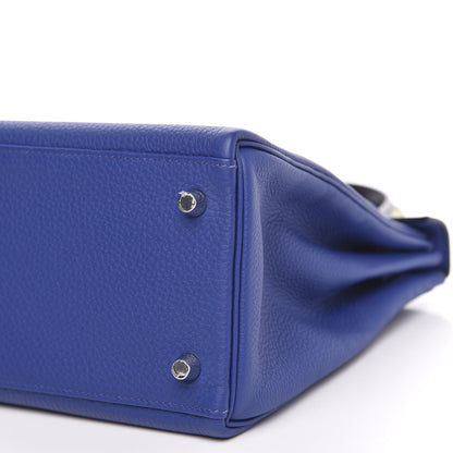 Hermes Togo Au Galop Kelly Retourne 28 Bleu Electrique 9 of 12