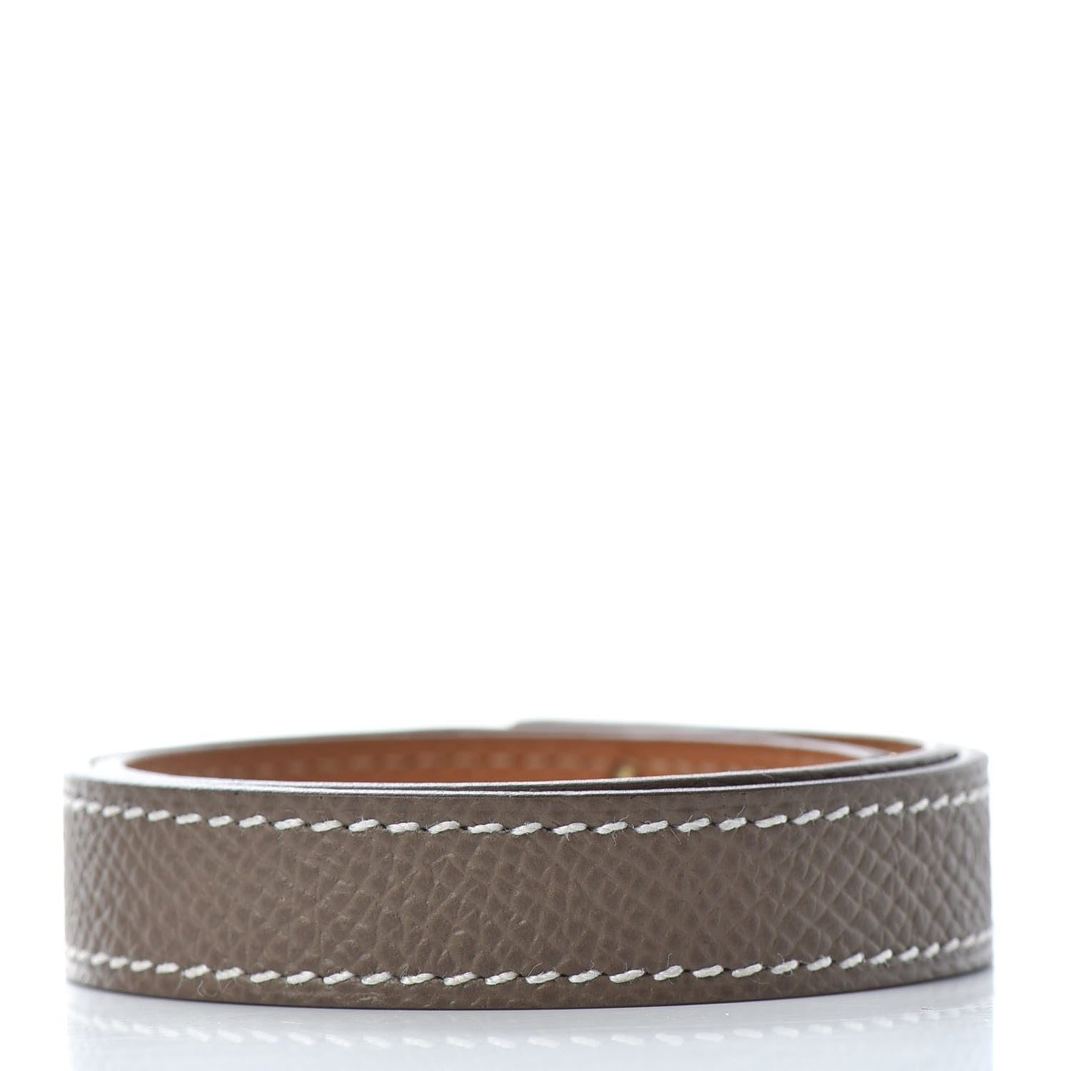 Hermes Epsom Kelly Double Tour Bracelet T3 Etoupe 3 of 4