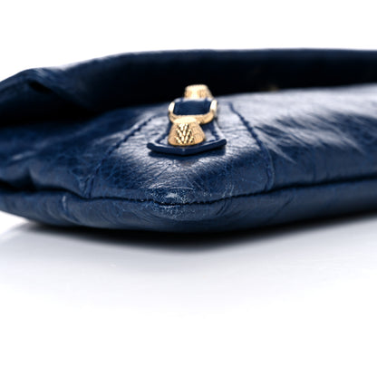 Balenciaga Agneau Giant 12 Gold Hardware Envelope Clutch Bleu Mineral 8 of 16