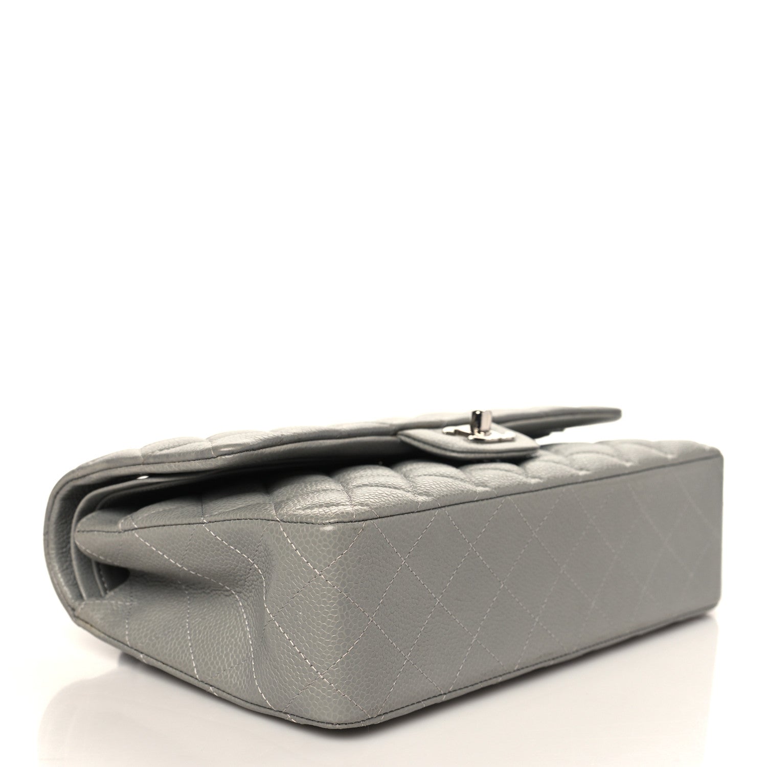 Chanel Caviar Quilted Medium Double Flap Grey 4 of 9