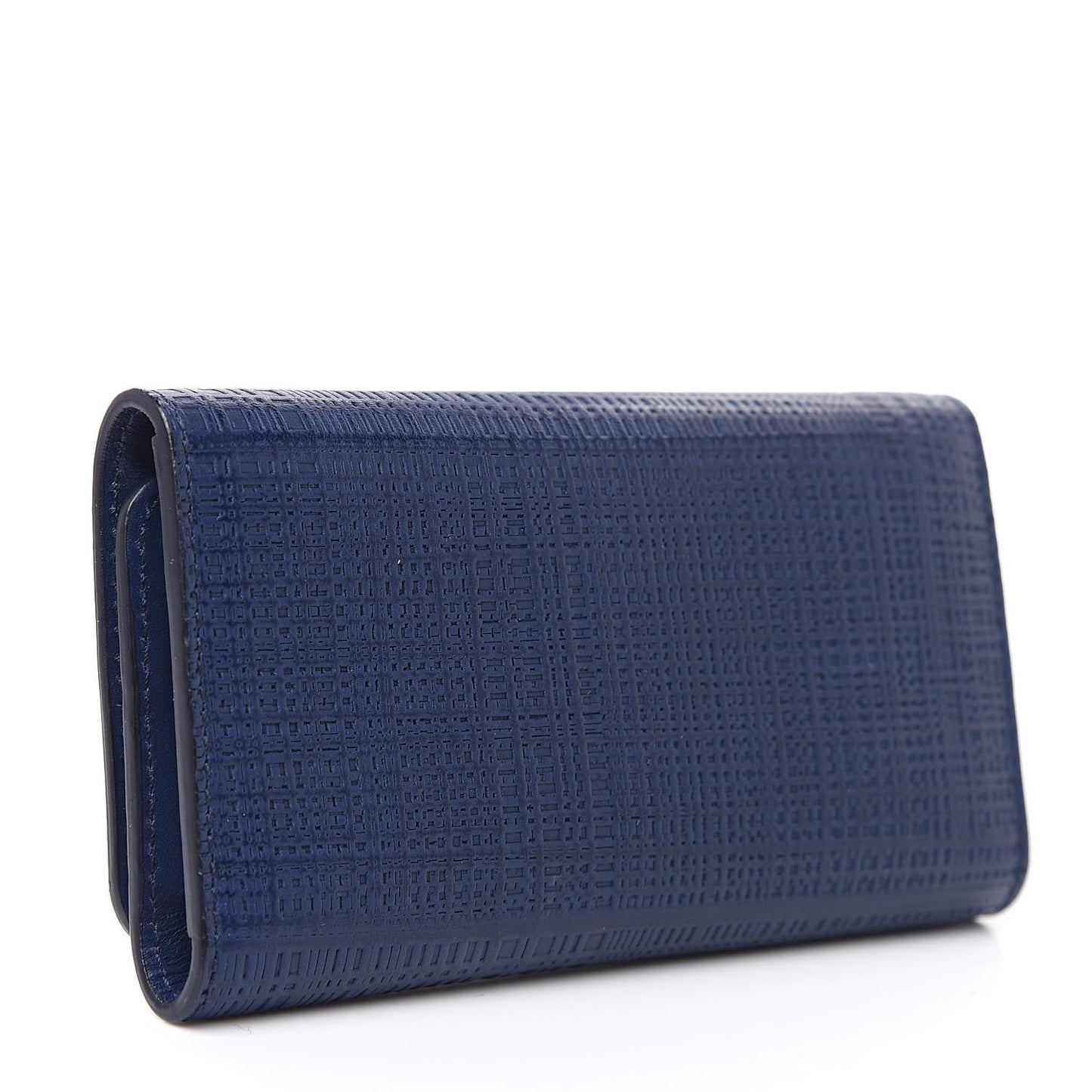 Textured Calfskin 6 Key Holder Electric Blue