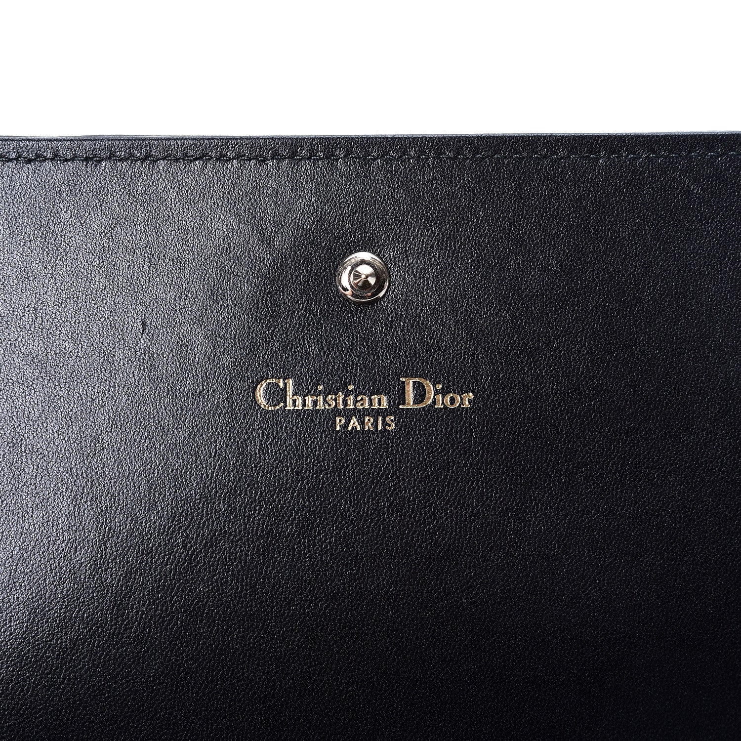 Christian Dior Grained Calfskin Diorama Croisiere Chain Wallet Black 5 of 9