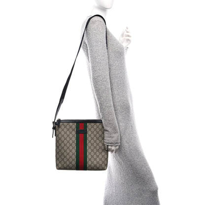Gucci GG Supreme Monogram Web Messenger Bag Black 2 of 10