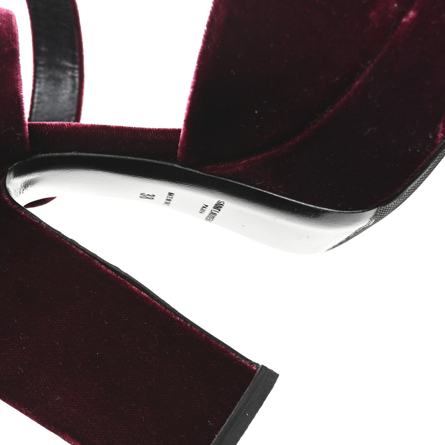 Velvet Platform Sandals 38 Burgundy