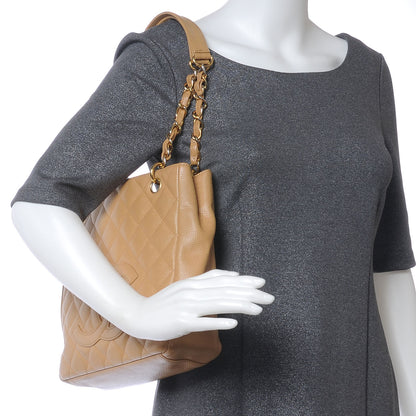 Chanel Caviar Petit Shopping Tote PST Beige 2 of 8
