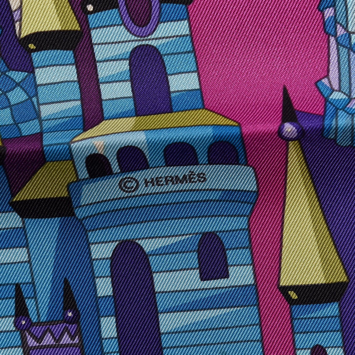 Hermes Silk Zabavushka Scarf 90 Violet Vert Absinthe Canard 4 of 7