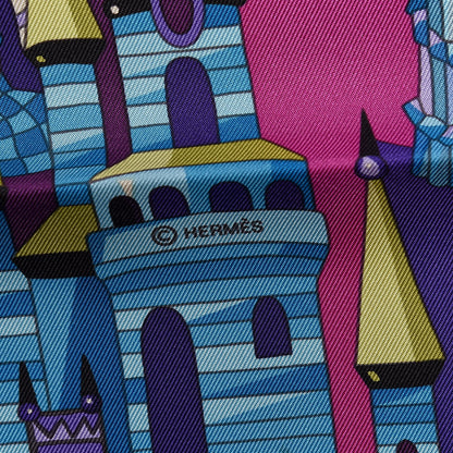 Hermes Silk Zabavushka Scarf 90 Violet Vert Absinthe Canard 4 of 7