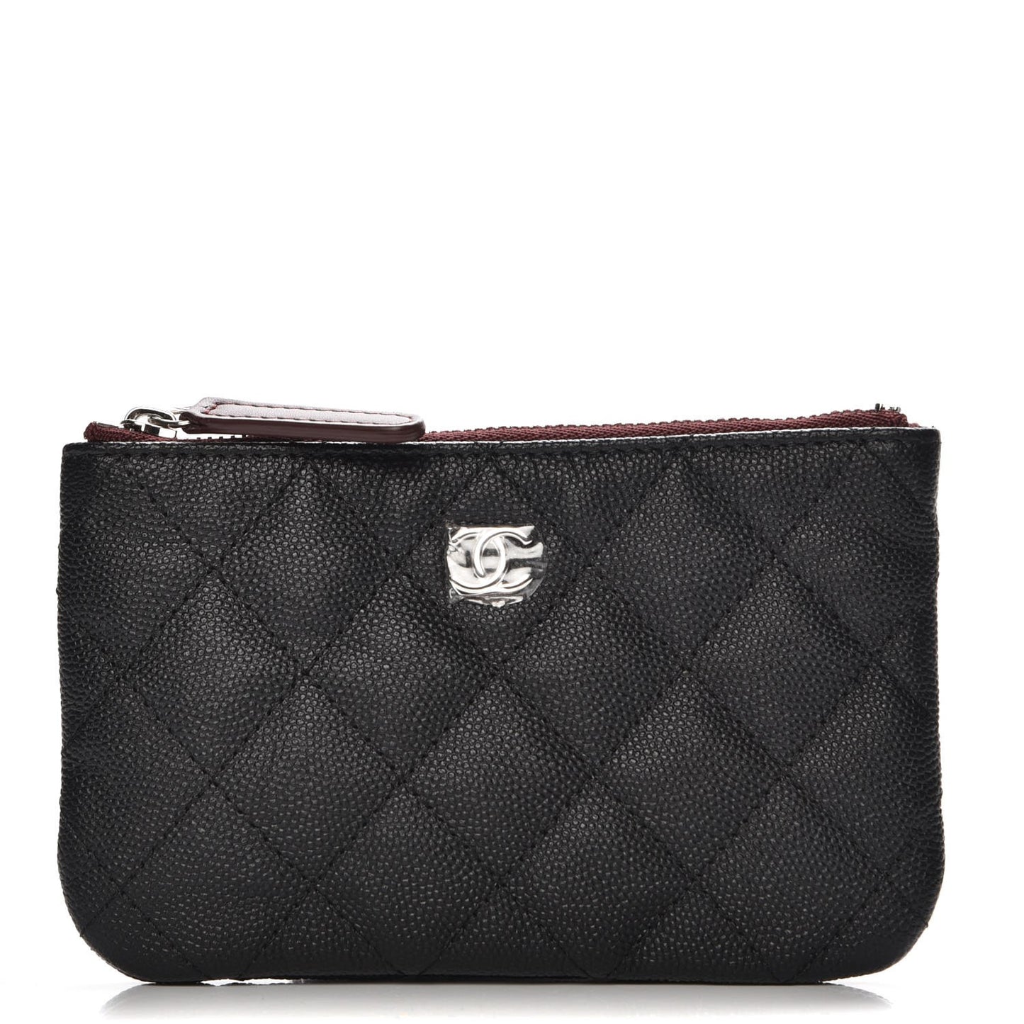 Caviar Quilted Small Cosmetic Case Black