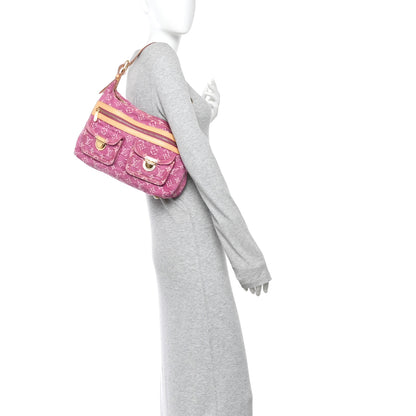 Louis Vuitton Denim Baggy PM Fuchsia 2 of 10