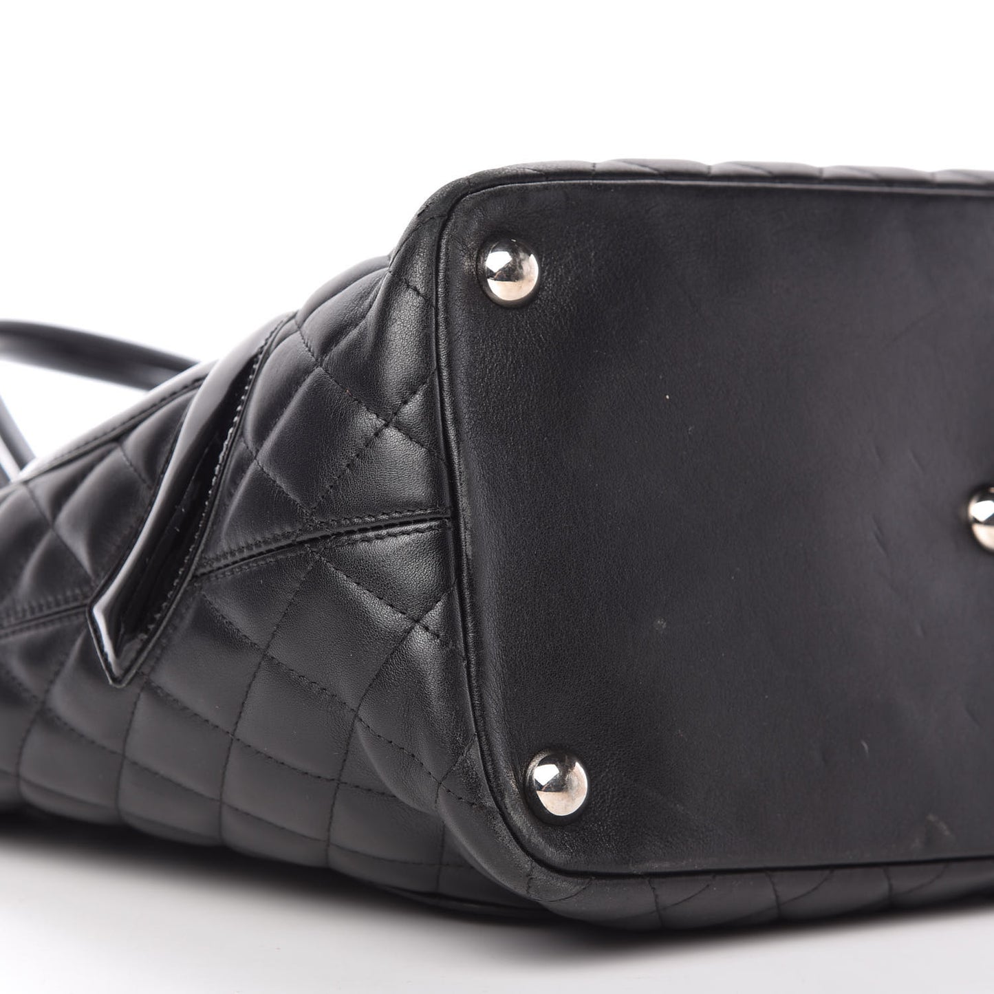 Calfskin Quilted Large Cambon Tote Black