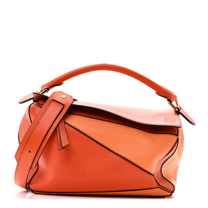 Loewe Calfskin Medium Puzzle Bag Orange Multi 1 of 10