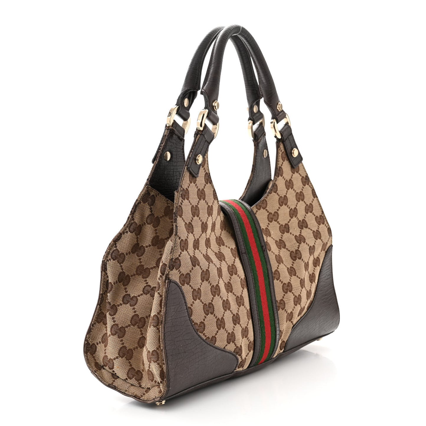 Monogram Web Junco Shoulder Bag Dark Brown