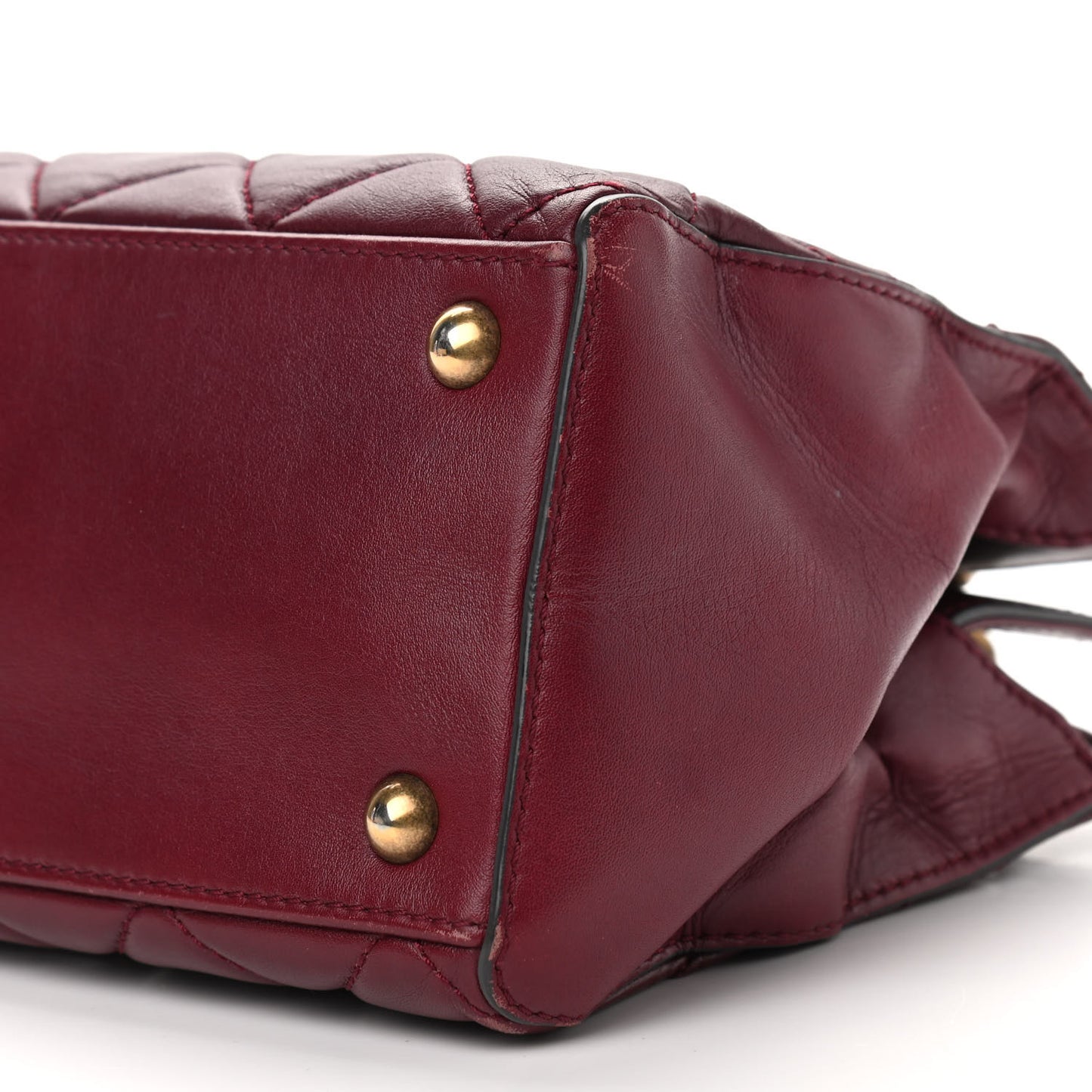 Calfskin Perfect Edge Small Tote Burgundy