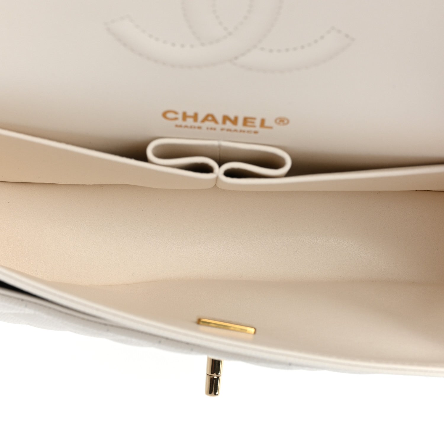 Chanel Caviar Quilted Medium Double Flap White 5 of 9