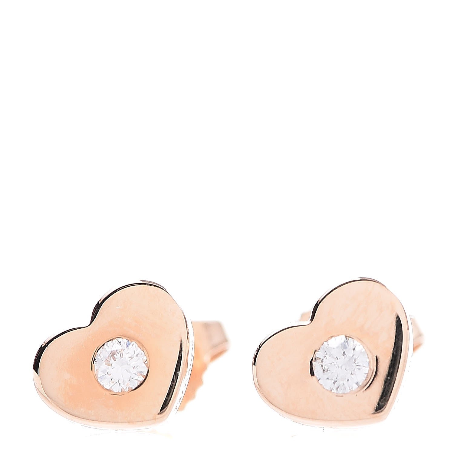 Tiffany 18K Rose Gold Diamond Paloma Picasso Modern Heart Earrings 1 of 6