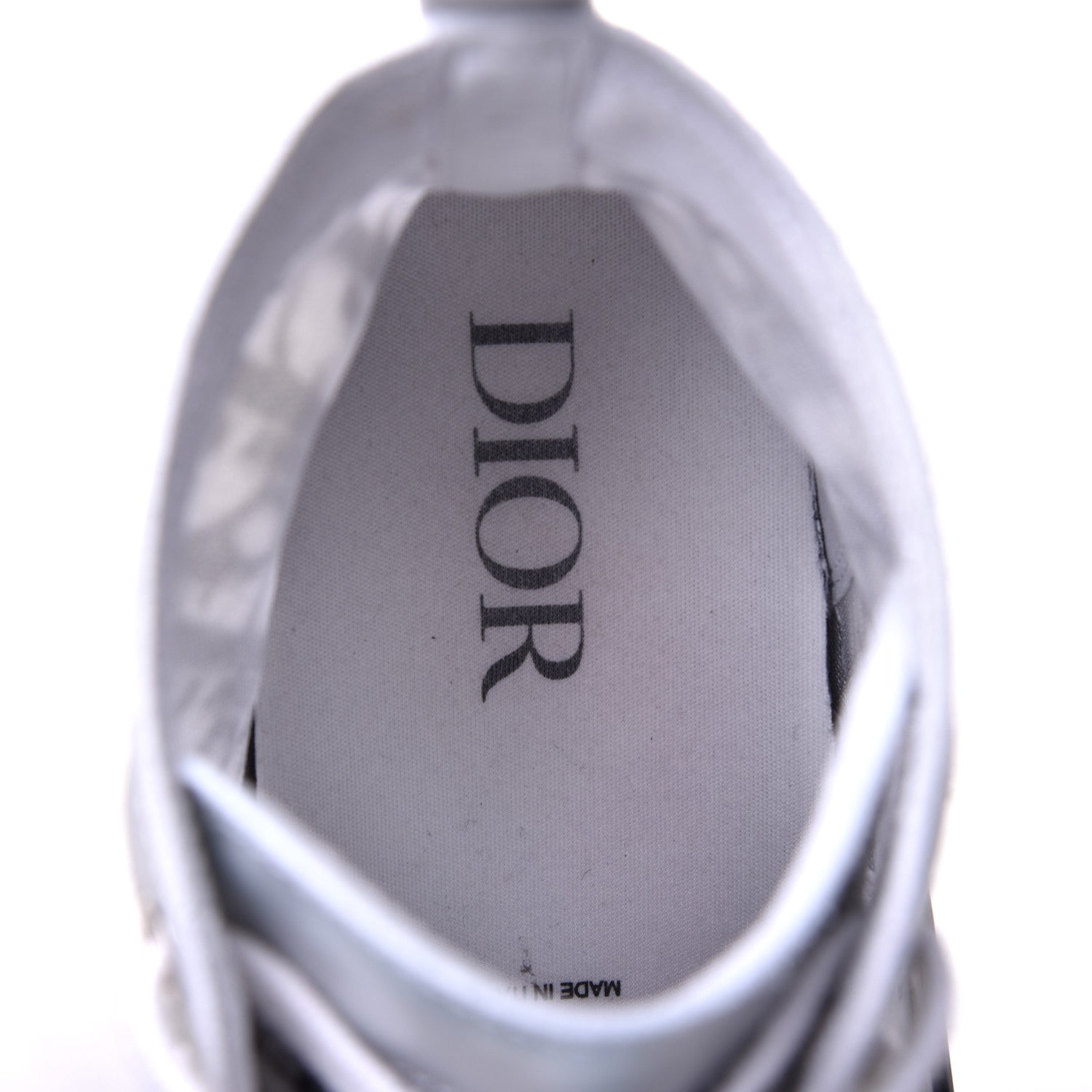 Christian Dior Technical Canvas Oblique Mens B23 High Top Sneakers 43 White Black 7 of 10