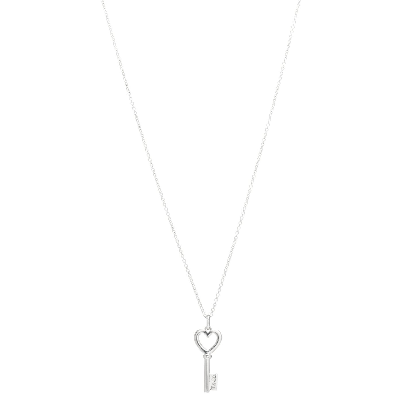 Sterling Silver Mini Heart Key Pendant Necklace