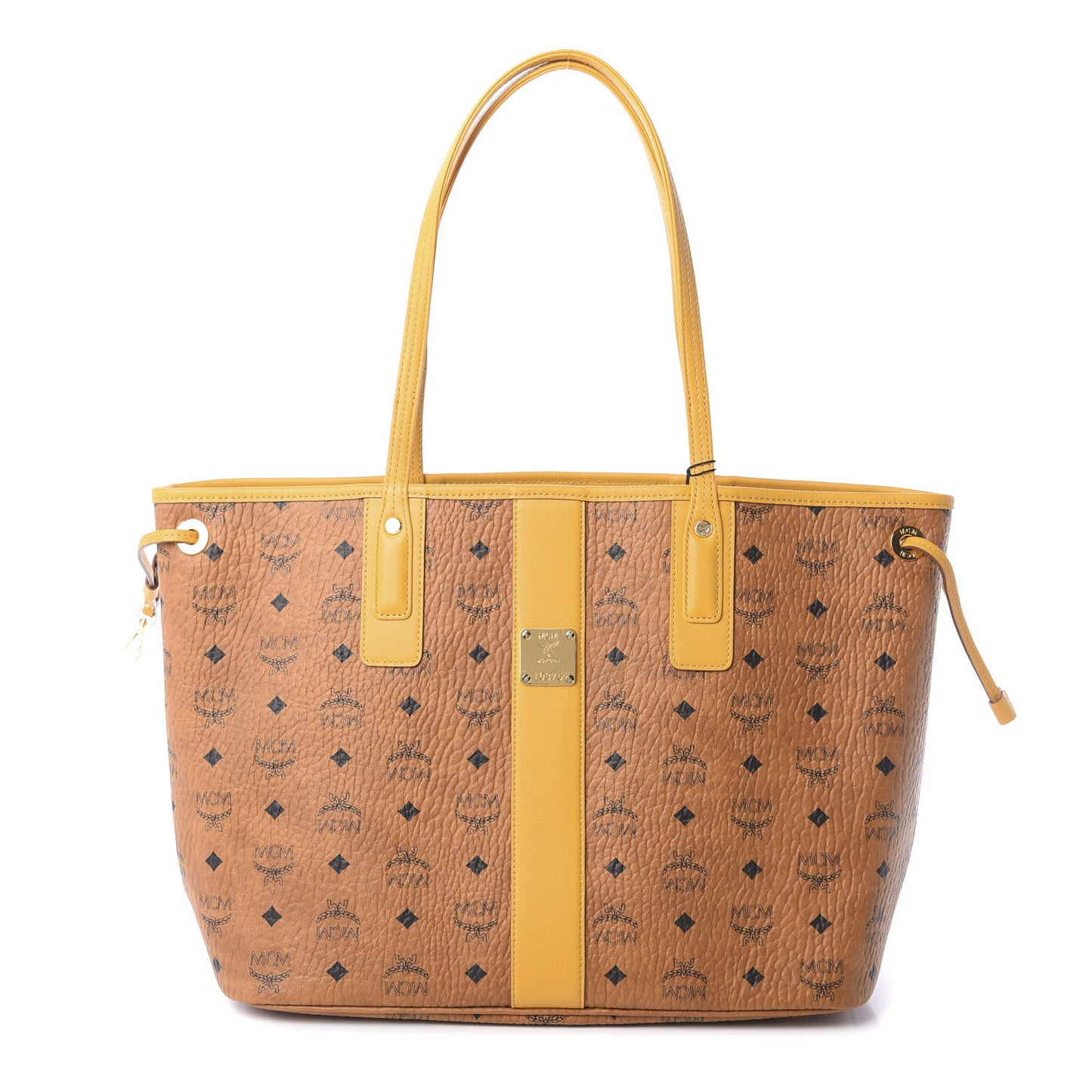 Visetos Medium Liz Reversible Shopper Tote Cognac Yellow