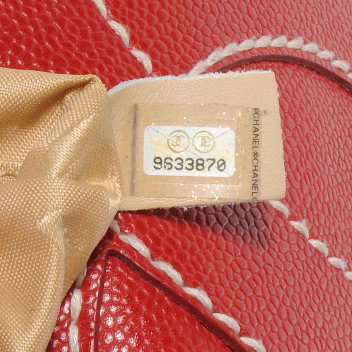 Chanel Caviar CC Stitched Small Shoulder Bag Red 7 of 7