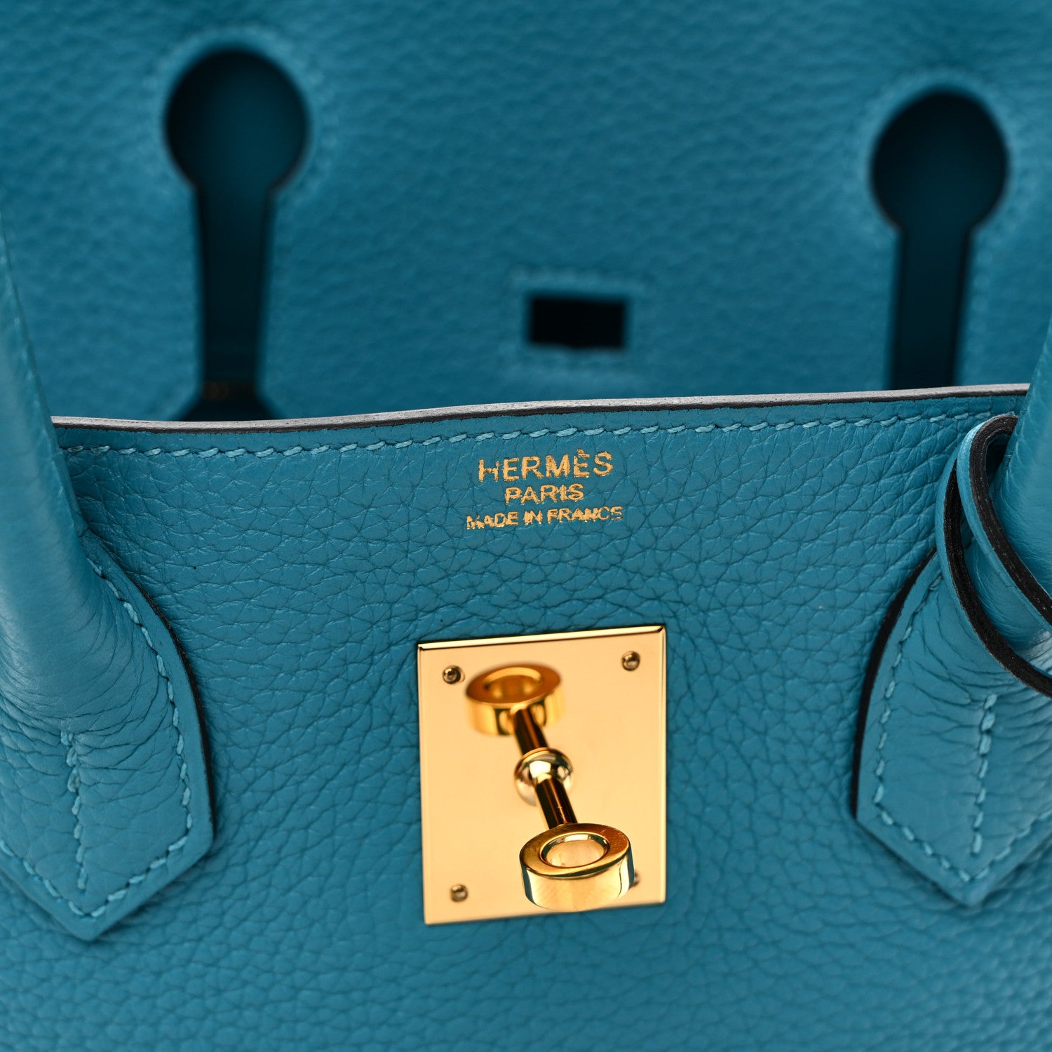 Hermes Taurillon Clemence Birkin 30 Turquoise 6 of 12