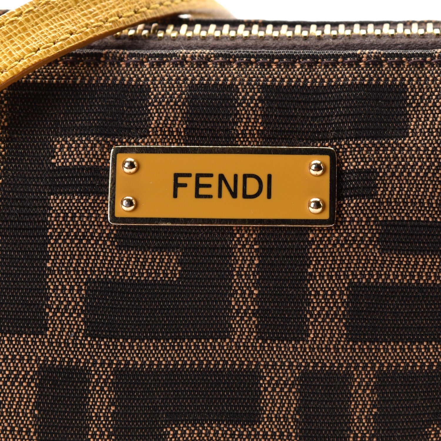 Fendi Zucca Mini Pouch Crossbody Tobacco Yellow 7 of 8