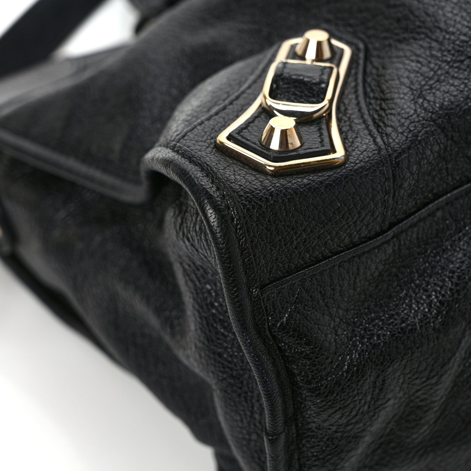 Balenciaga Chevre Gold Metallic Edge Hardware City Black 10 of 11