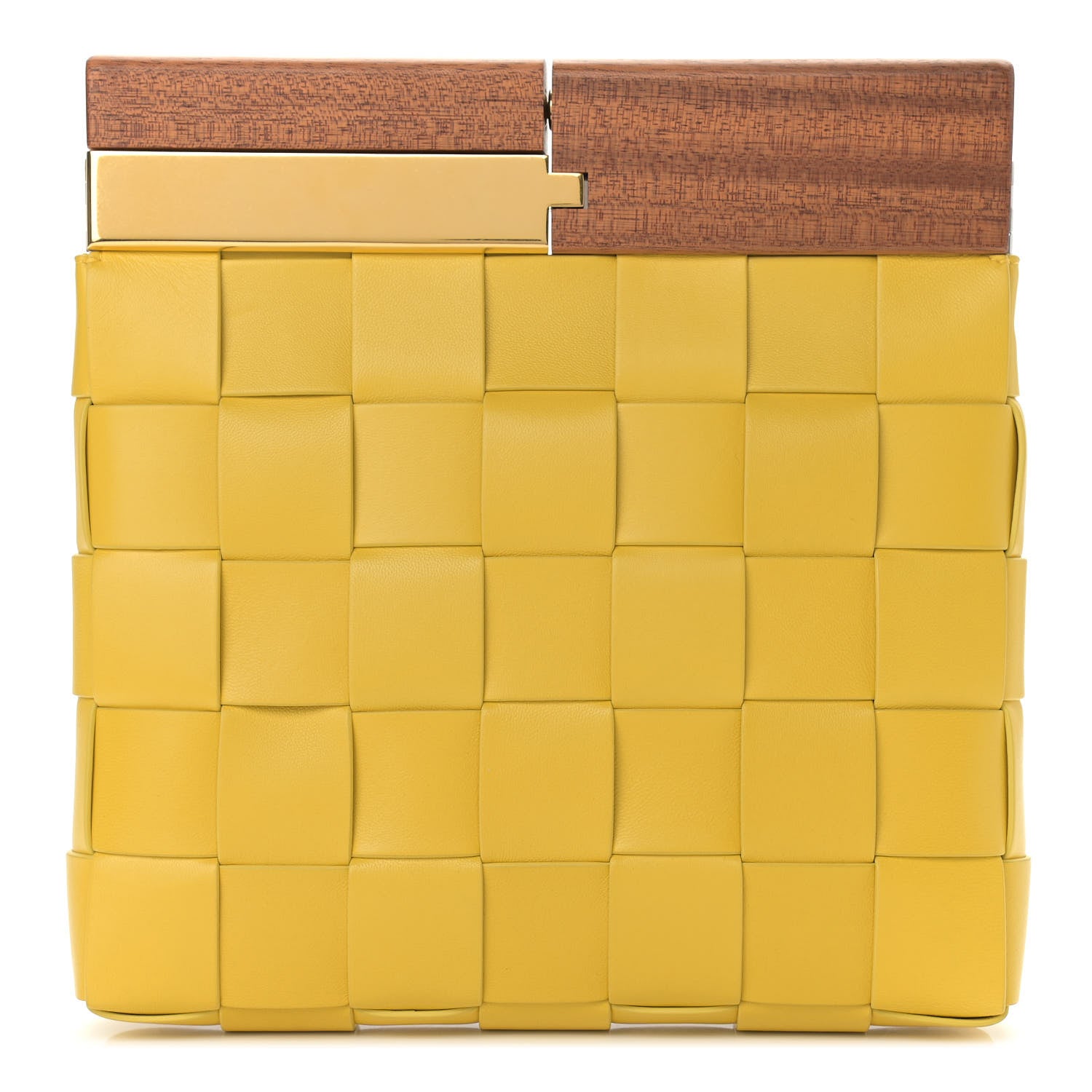 Bottega Veneta Nappa Intrecciato The Snap Clutch Acorn Gold 1 of 8