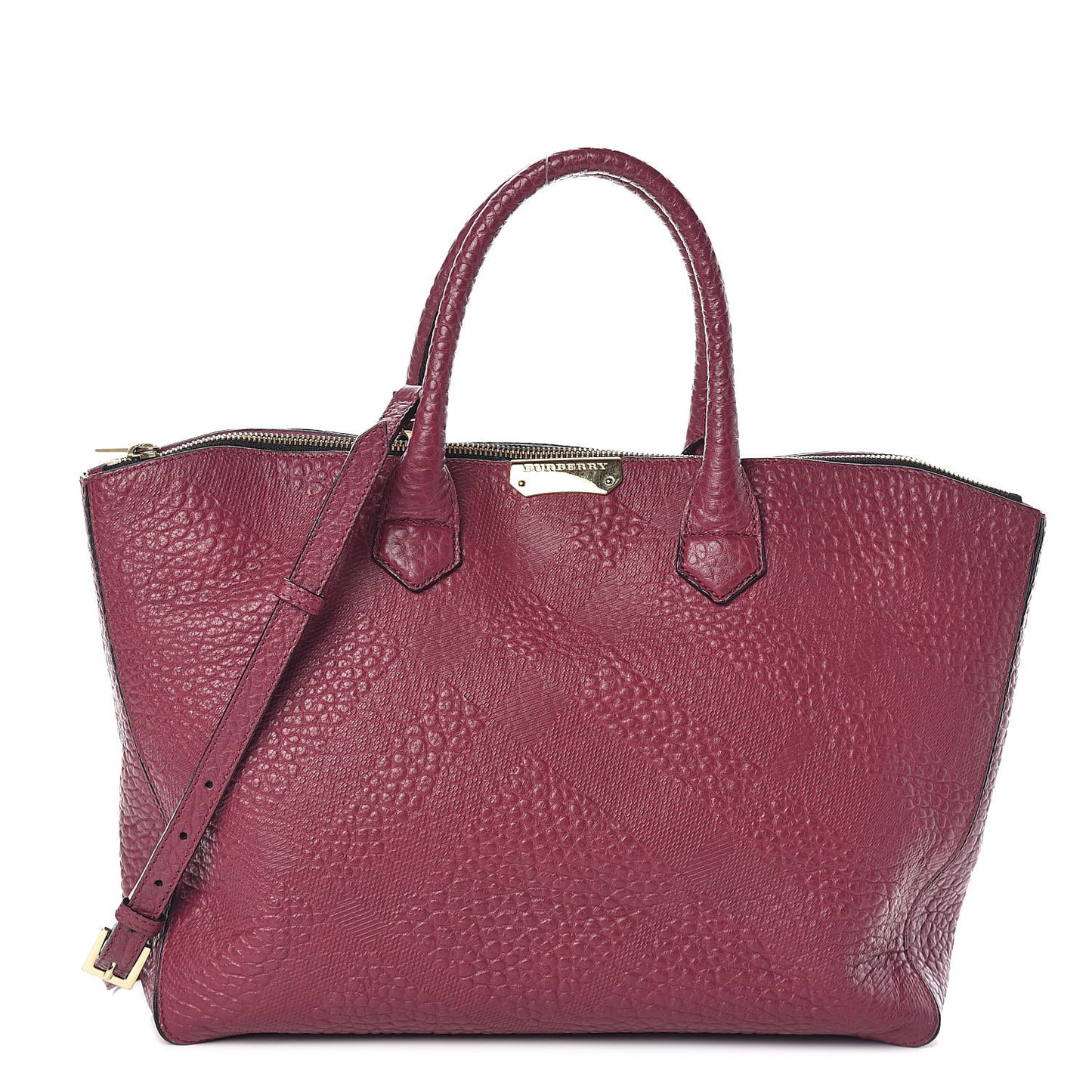 Signature Grain Medium Dewsbury Tote Dark Plum