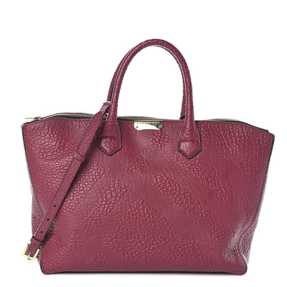 Burberry Signature Grain Medium Dewsbury Tote Dark Plum 1 of 9