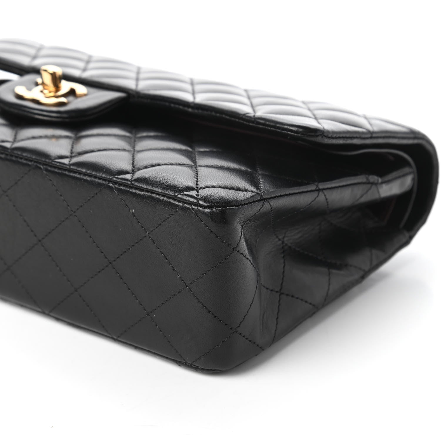 Chanel Lambskin Quilted Medium Double Flap Black 7 of 10