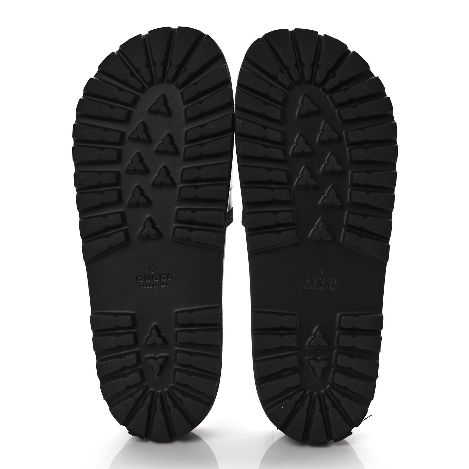 Gucci Rubber Web Mens Lug Sole Slide Sandals 8 Black Green Red 6 of 9