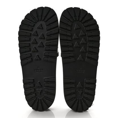 Gucci Rubber Web Mens Lug Sole Slide Sandals 8 Black Green Red 6 of 9