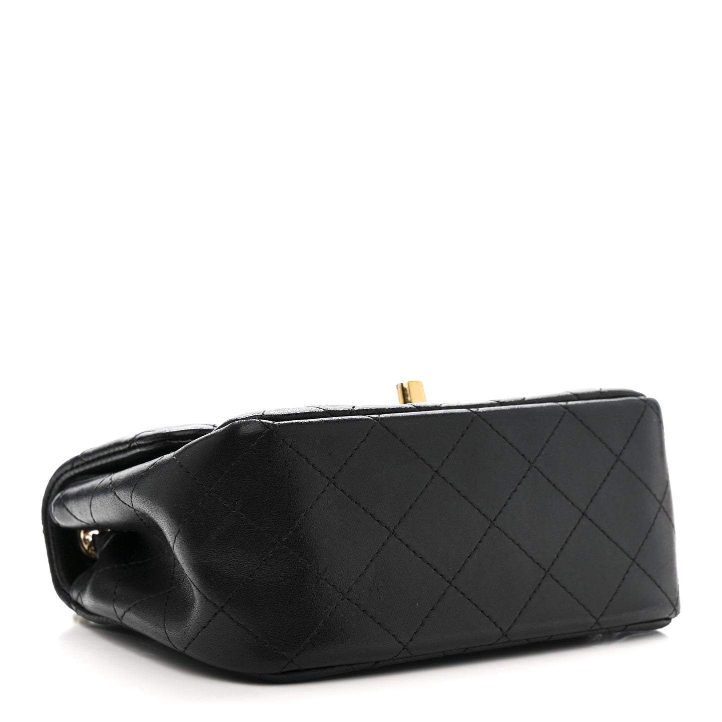 Lambskin Quilted Mini Square Flap Black