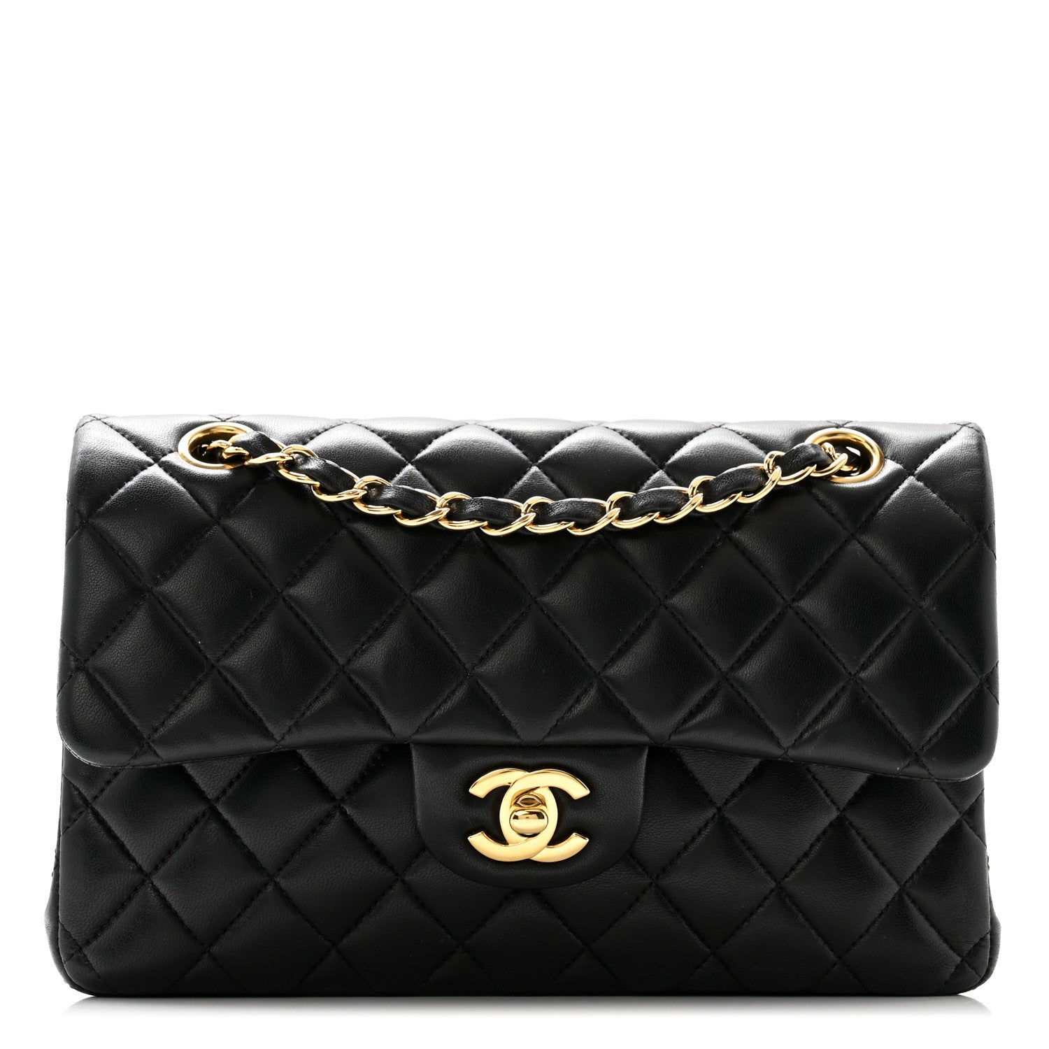 Chanel Lambskin Quilted Small Double Flap Black 1 of 12
