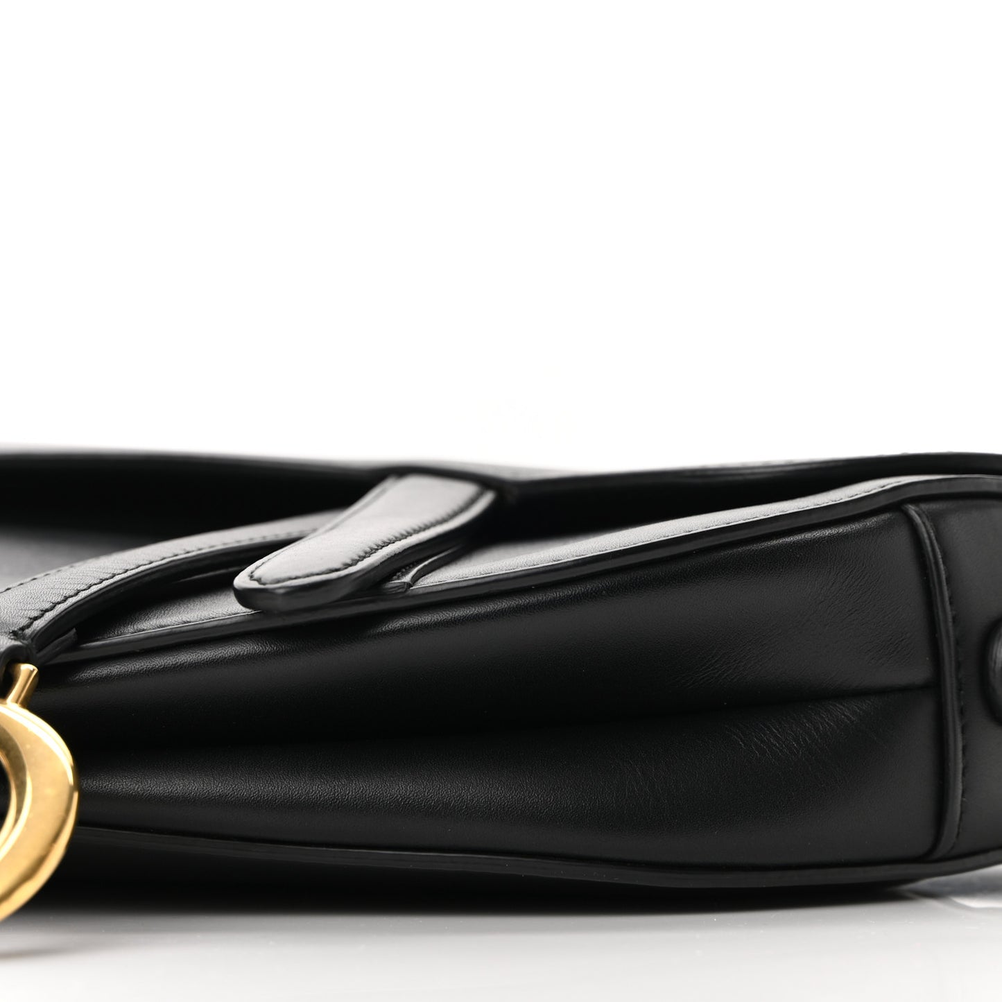 Calfskin Mini Saddle Bag Black