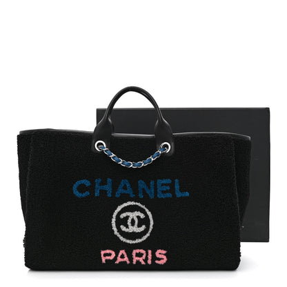 Chanel Shearling Large Deauville Tote Black 11 of 11