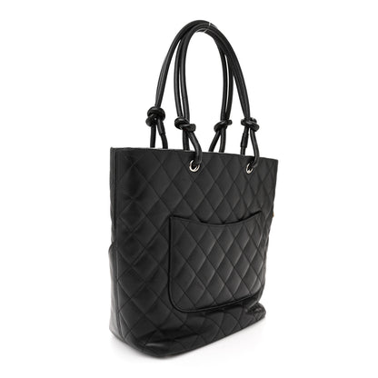 Chanel Calfskin Quilted Medium Cambon Tote Black White 3 of 23