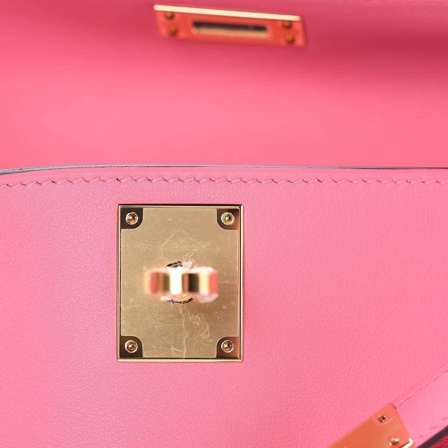 Hermes Swift Kelly Cut Clutch Pochette Rose Azalee 23 of 27