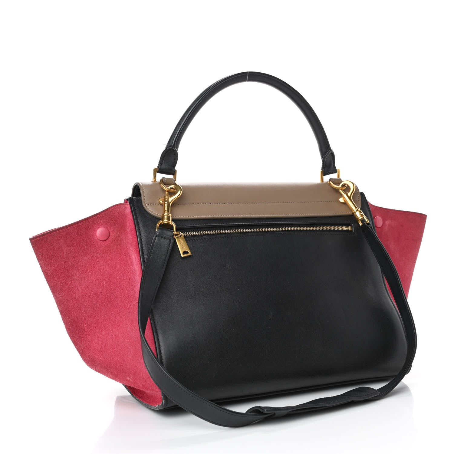 Celine Smooth Calfskin Suede Medium Tri-Color Trapeze Pink 2 of 12