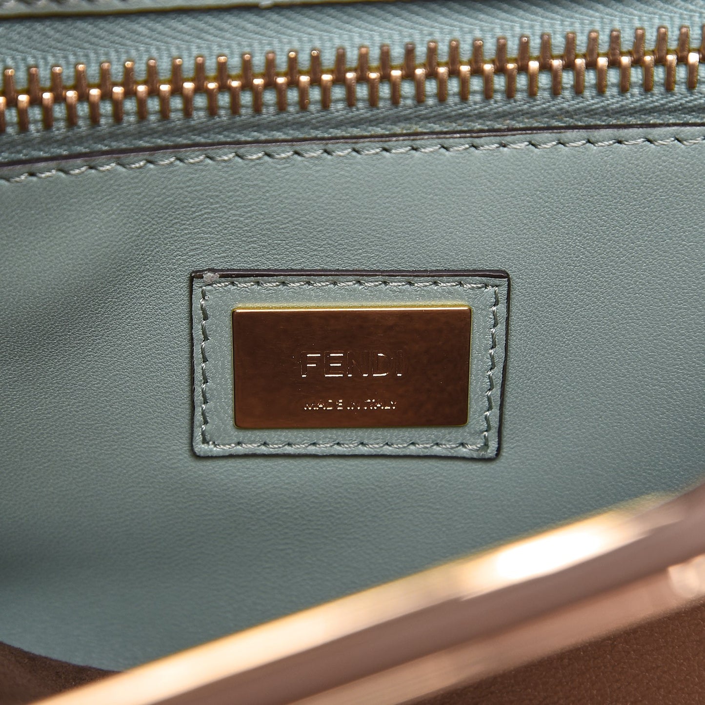 Vitello Seta Shiny Nappa Ayers Medium Peekaboo Iconic Satchel Brownie Menta