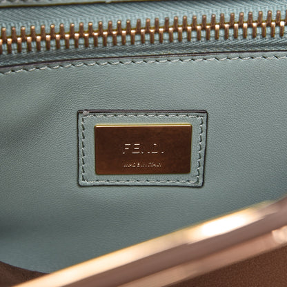 Fendi Vitello Seta Shiny Nappa Ayers Medium Peekaboo Iconic Satchel Brownie Menta 7 of 8