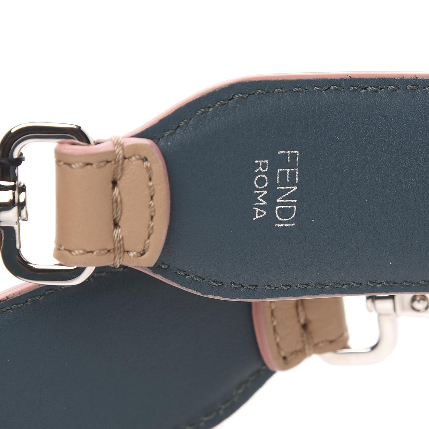 Vitello Dolce Plexiglass Bi-Color Studded Strap You Cuoio Oceano Multicolor