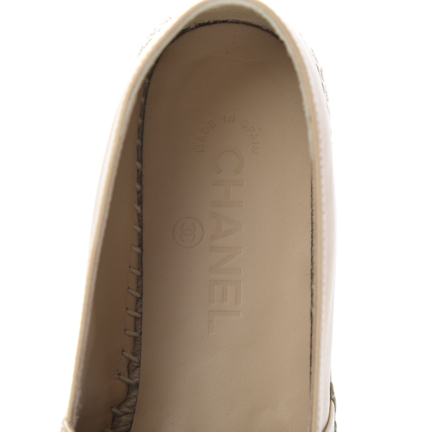 Lambskin CC Espadrilles 39 Beige Black