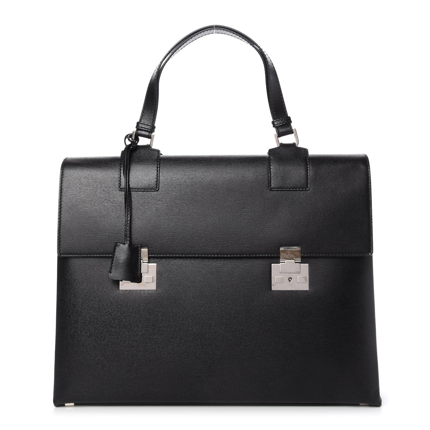 Calfskin Flap Briefcase Black