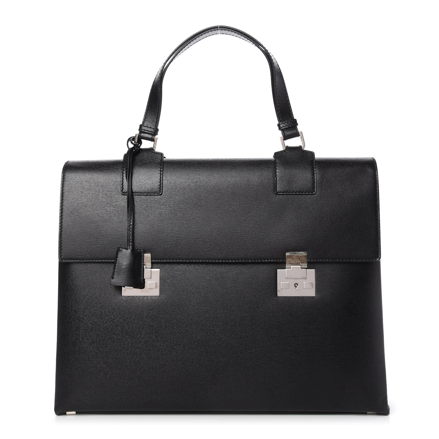 Gucci Calfskin Flap Briefcase Black 1 of 10