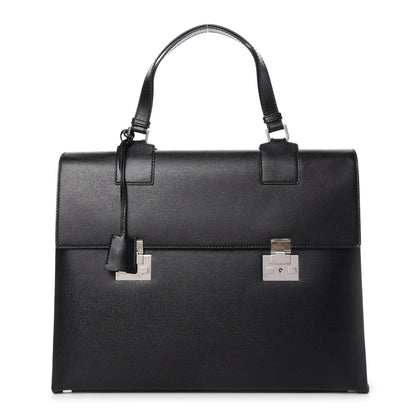 Gucci Calfskin Flap Briefcase Black 1 of 10