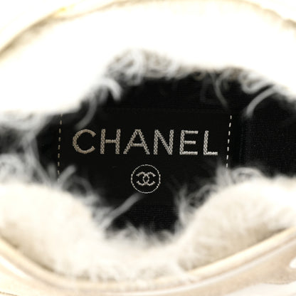 Chanel Fabric Calfskin Suede CC Womens Sneakers 38 White 6 of 7