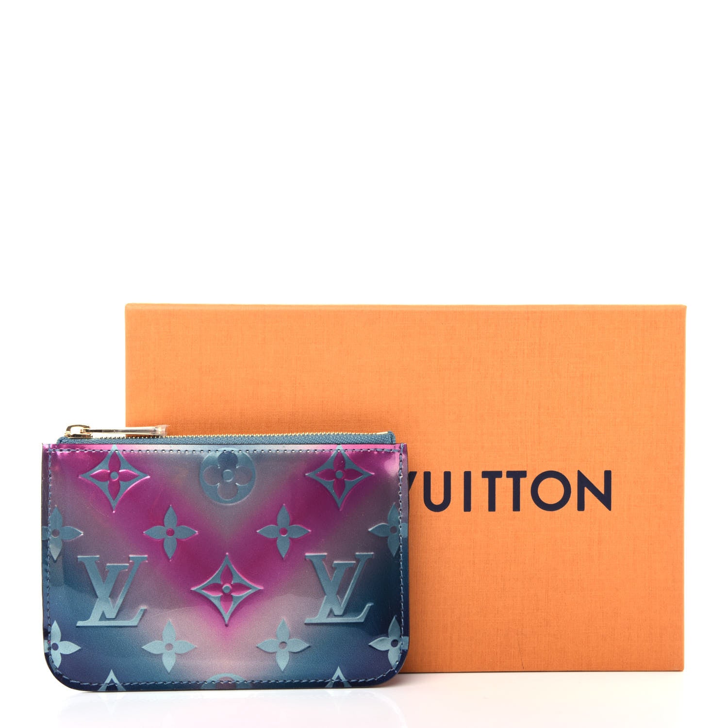 Louis Vuitton Metallic Vernis Degrade Key Pouch Blue Pink 739584